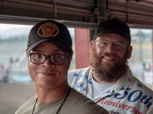 Two veterans at the National Veterans Rodeo and Resource Fair